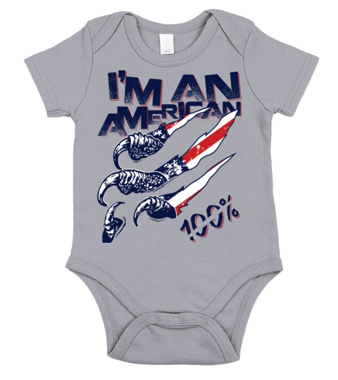 Design Cool American flag USA with corner claw Short Sleeve Baby One-Piece