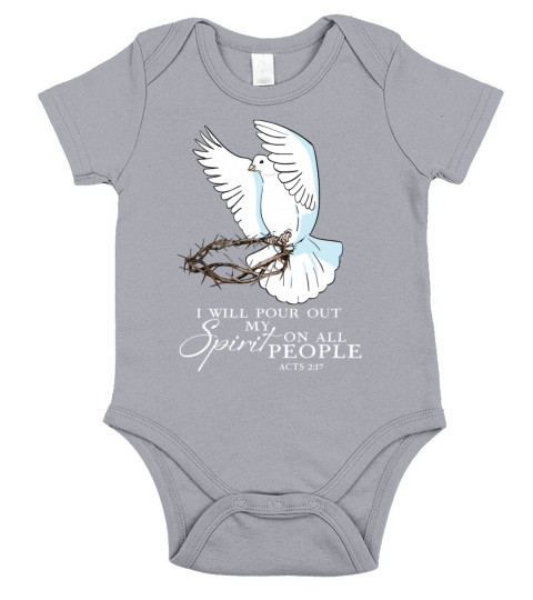 Dove Bird I Will Pour Out My Spirit On All People Short Sleeve Baby One-Piece