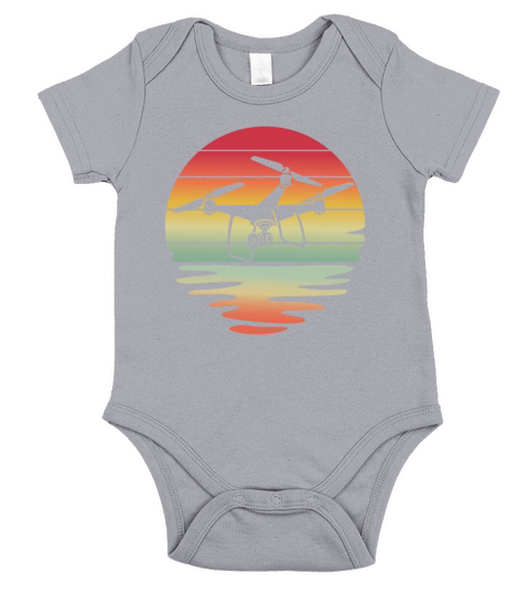 Drone Vintage Sunset Short Sleeve Baby One-Piece