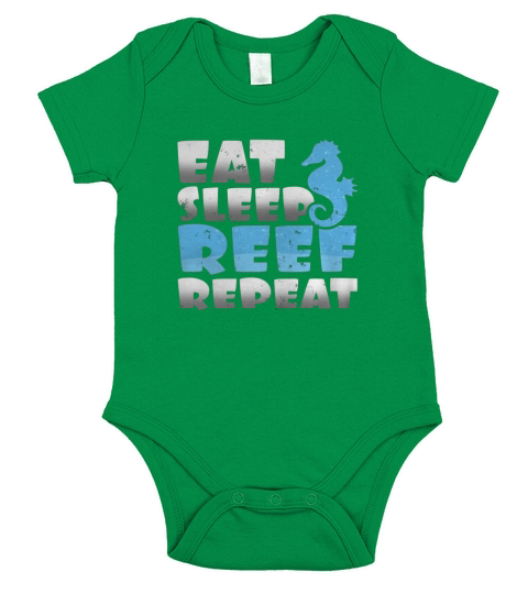 Epic Eat Sleep Reef Repeat Saltwater Aquarium Lovers Short Sleeve Baby One-Piece
