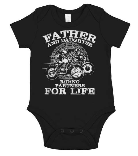 Father And Daughter Riding Partners For Life Short Sleeve Baby One-Piece
