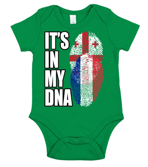 Georgian And French Mix Heritage DNA Flag Short Sleeve Baby One-Piece