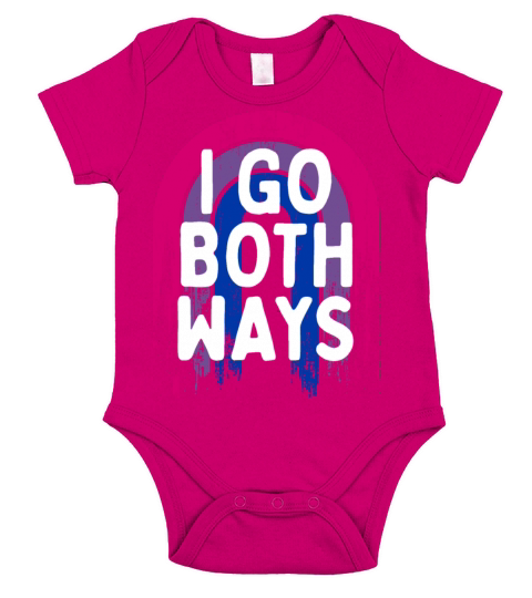 I Go Both Ways Bisexual LGBTQ Bi Pride Pun Asexual Short Sleeve Baby One-Piece