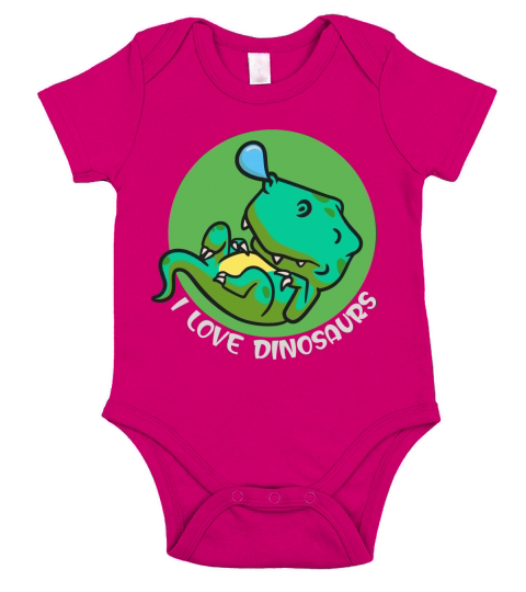 I love dinosaurs(1) Short Sleeve Baby One-Piece