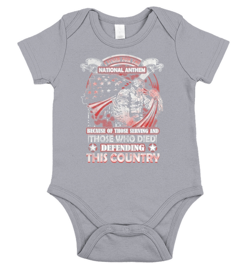 I stand for the national anthem Short Sleeve Baby One-Piece