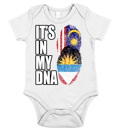 Malaysian And Antiguan Mix Heritage DNA Flag Short Sleeve Baby One-Piece