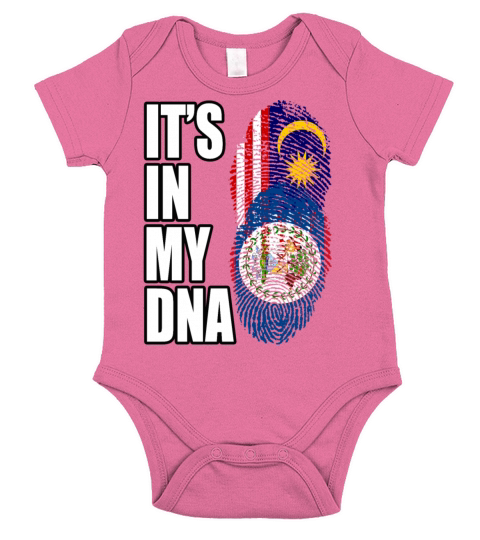 Malaysian And Belizean Mix Heritage DNA Flag Short Sleeve Baby One-Piece