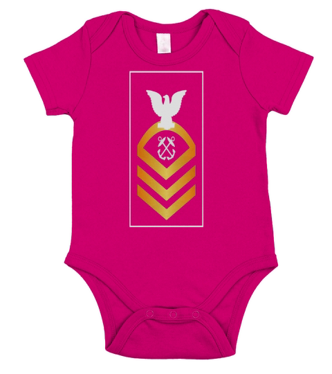 navy cpo blue gold without txt Short Sleeve Baby One-Piece