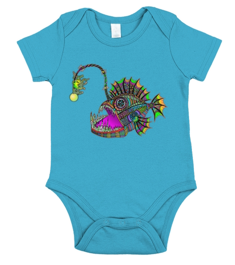 neon shirts - Electric Angler Fish shirts Short Sleeve Baby One-Piece