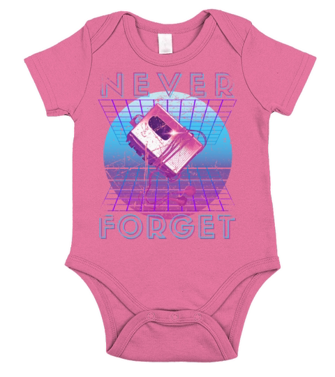 Never Forget Retro 80s 90s Nostalgia Short Sleeve Baby One-Piece