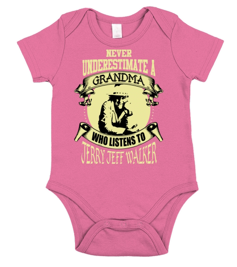 Never Underestimate A Grandma Who Listens To Jerry Jeff Walker Short Sleeve Baby One-Piece
