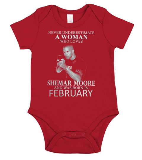 Never Underestimate A Woman Who Loves SHEMAR MOORE And Born In FEBRUARY Short Sleeve Baby One-Piece