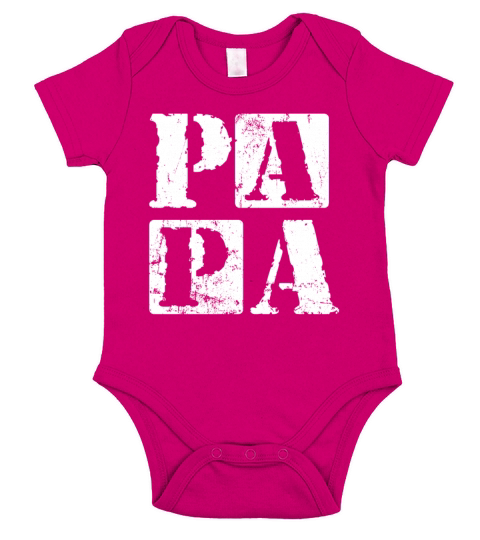 Papa Grunge Fathers Day Vintage Print Papas Day Short Sleeve Baby One-Piece