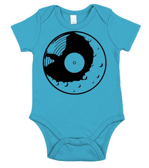 party moon vinyl record Short Sleeve Baby One-Piece