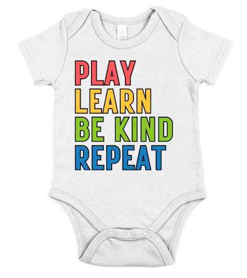 Play Learn Be Kind Repeat Anti Bullying Short Sleeve Baby One-Piece