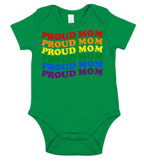 Proud Mom Rainbow LGBTQ Gay Pride Short Sleeve Baby One-Piece