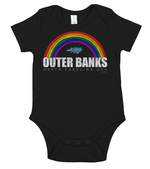 Rainbow Outer Banks OBX North Carolina USA Vintage Short Sleeve Baby One-Piece
