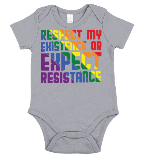 Respect My Existence Or Expect Resistance Gay Lgbt Short Sleeve Baby One-Piece
