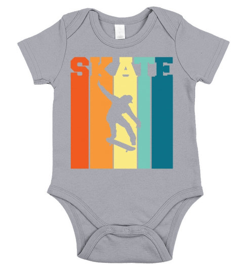 Skate Skateboard Retro Horizontal Sunset Short Sleeve Baby One-Piece