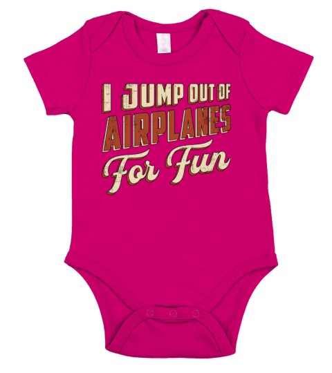 Skydiver I Jump Out Of Airplanes For Fun Retro Short Sleeve Baby One-Piece