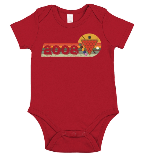 Snooker Snooker-game Vintage born 2008 Birthday Short Sleeve Baby One-Piece