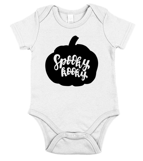 Spooky Kooky In Pumpkin Silhouette Short Sleeve Baby One-Piece