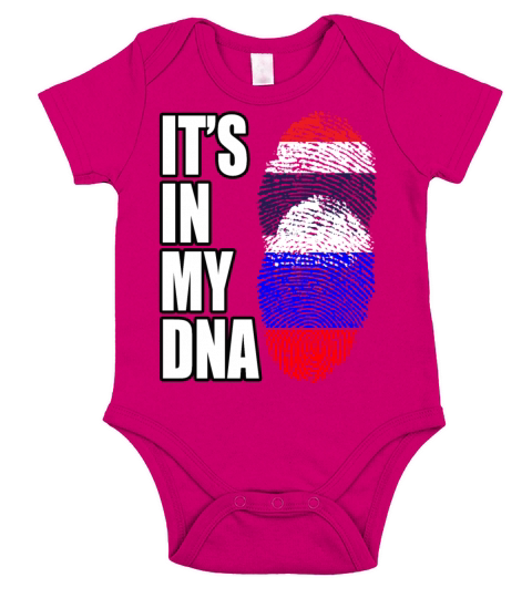 Thai And Russian Vintage Heritage DNA Flag Short Sleeve Baby One-Piece