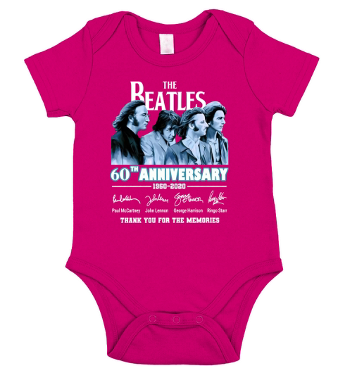 The Beatles 60th anniversary 1960-2020 signatures shirt Short Sleeve Baby One-Piece