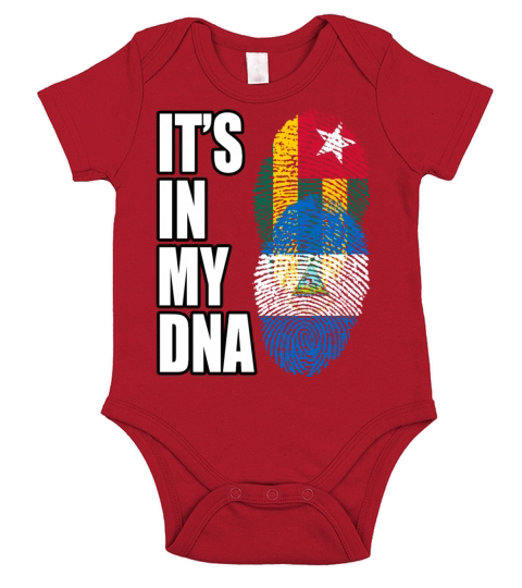 Togolese And Nicaraguan Mix Heritage DNA Flag Short Sleeve Baby One-Piece