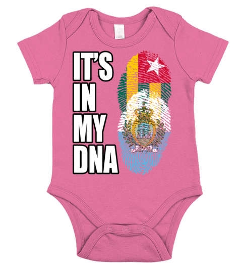 Togolese And Sammarinese Mix Heritage DNA Flag Short Sleeve Baby One-Piece