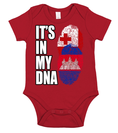 Tongan And Cambodian Mix Heritage DNA Flag Short Sleeve Baby One-Piece
