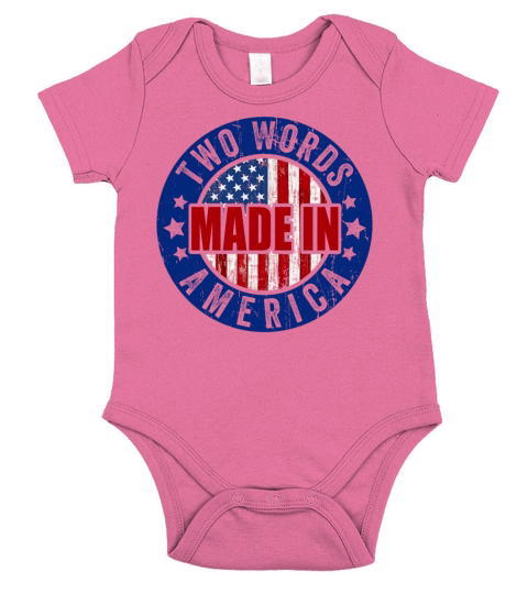 Two Words Made In America Funny Biden Quote Anti Short Sleeve Baby One-Piece