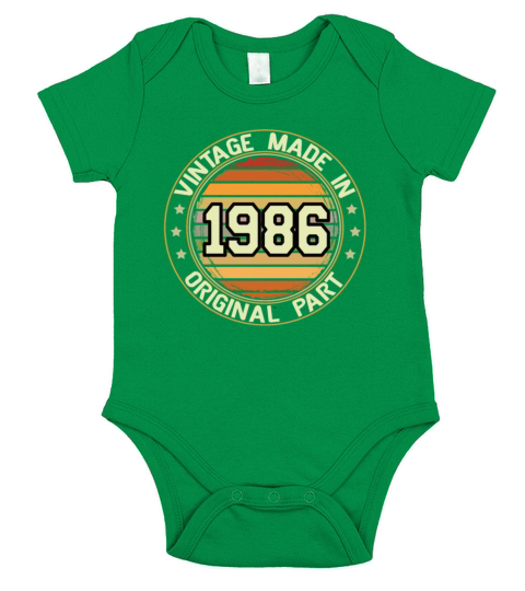 Vintage Made In 1986 Original Part Birthday 1986 Short Sleeve Baby One-Piece