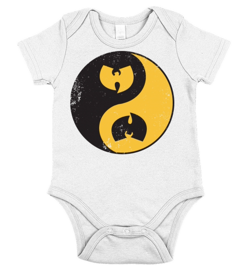 yin and yang wutang black and yellow Short Sleeve Baby One-Piece