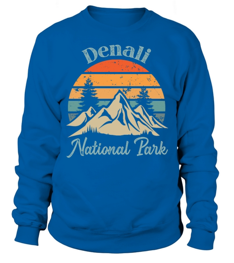 Denali National Park Retro Vintage Mountain Sunset Sweatshirt Unisex