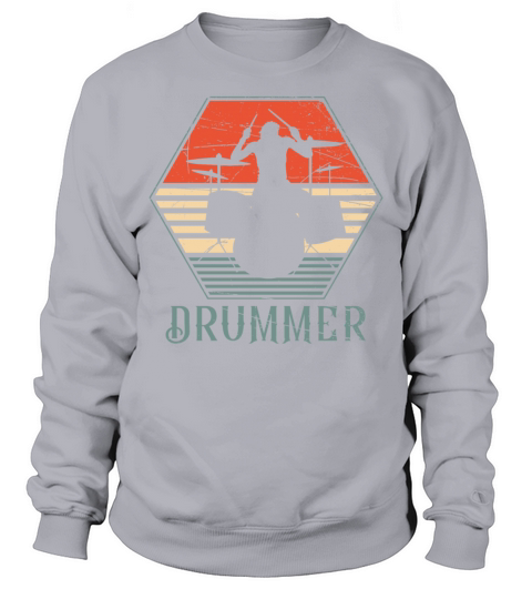 Drummer Drum Set Retro Vintage Sweatshirt Unisex