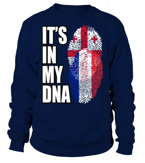 Georgian And French Mix Heritage DNA Flag Sweatshirt Unisex