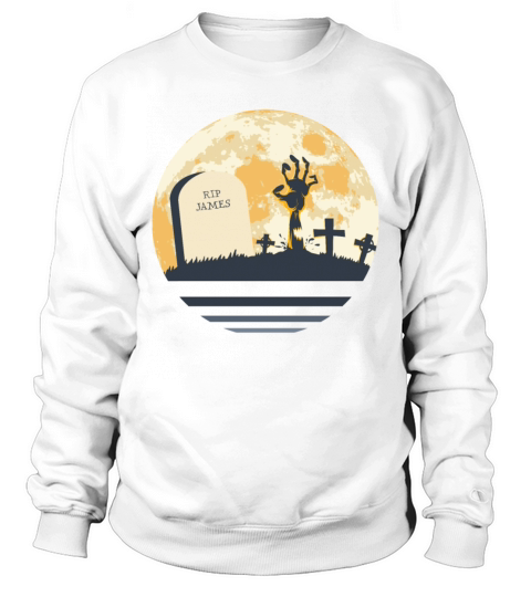 JAMES Grave Tombstone Halloween Zombie Spooky Sweatshirt Unisex