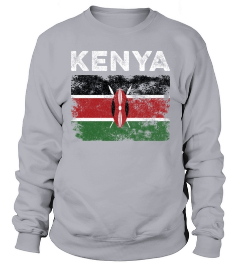 Kenya Flag Distressed - Kenyan Flag Sweatshirt Unisex
