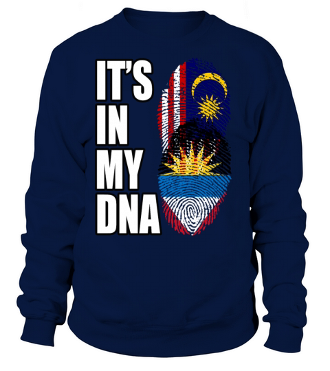 Malaysian And Antiguan Mix Heritage DNA Flag Sweatshirt Unisex