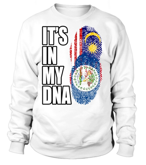 Malaysian And Belizean Mix Heritage DNA Flag Sweatshirt Unisex