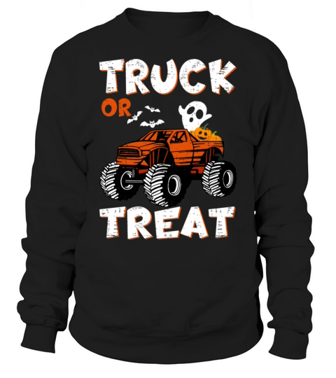 Monster Truck Or Treat Halloween Spooky Pumpkin Sweatshirt Unisex