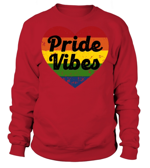 Pride Vibes Retro Vintage Rainbow Heart Sweatshirt Unisex