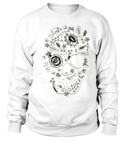 Skull art of flowers Sweatshirt Unisex