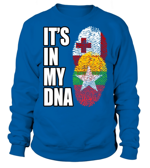 Tongan And Burmese Mix Heritage DNA Flag Sweatshirt Unisex