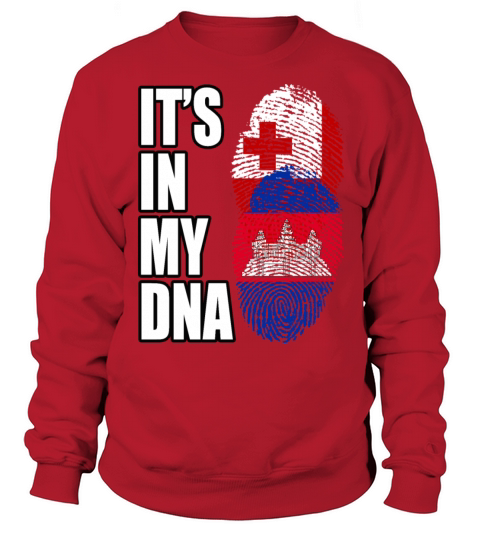 Tongan And Cambodian Mix Heritage DNA Flag Sweatshirt Unisex
