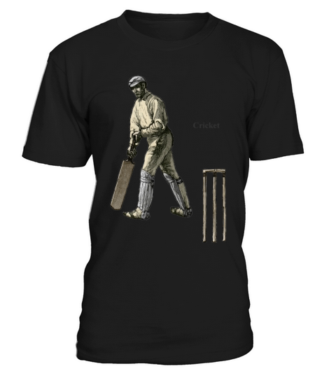 Vintage Cricket Player with a Bat and Wicket T-Shirt Unisex