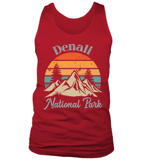Denali National Park Retro Vintage Mountain Sunset Tank Top Unisex