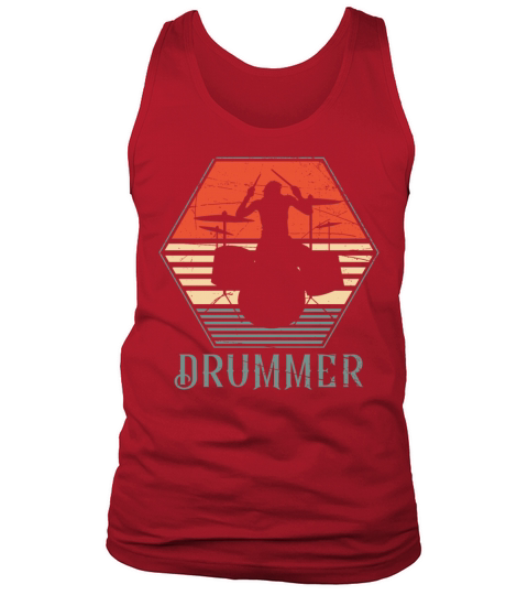 Drummer Drum Set Retro Vintage Tank Top Unisex