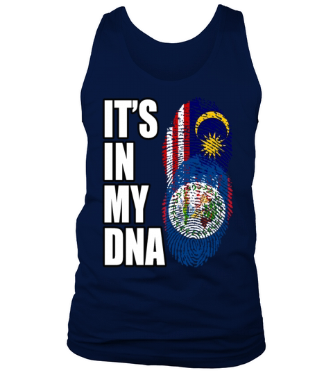 Malaysian And Belizean Mix Heritage DNA Flag Tank Top Unisex